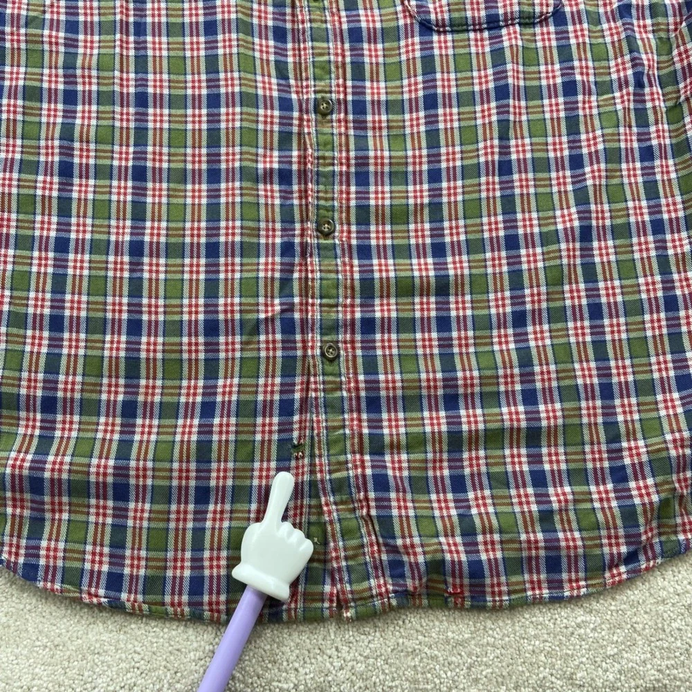 J. Crew Oarsman Button Down Shirt Mens L Plaid Long Sleeve Cotton Pocket